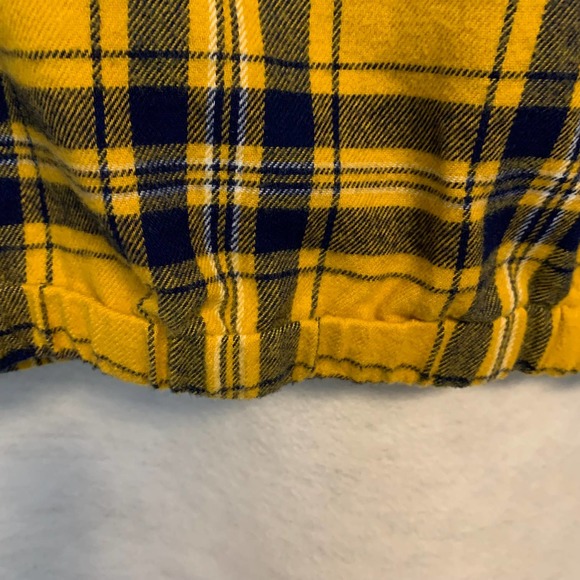 No Boundaries Yellow Cropped Flannel Top Juniors Size 7-9 - Picture 6 of 8